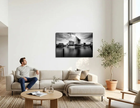 Hamburg City Landscape von Birte Zabel an der Wand – Fineart Print, limitiert auf 30 Exemplare, Hamburger Stadtfotografie | Kunst-Direkt.de