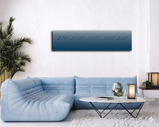 Wenn nicht jetzt von Rolf Krieger an der Wand – Panorama-Fineart-Print, 160x40 cm, 4cm Galerie-Keilrahmen, Typografie-Konzeptkunst | Kunst-Direkt.de