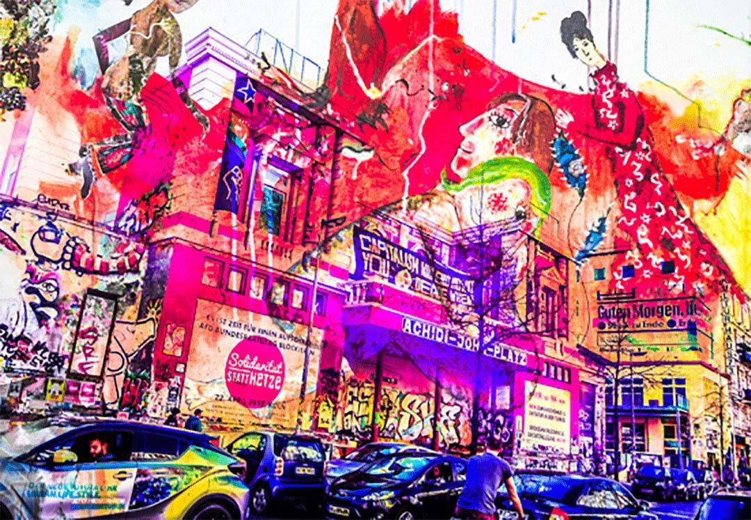 Foto Hamburg Kietz, bunt, 90x60cm, claudia Tejeda - Kunst-Direkt, Details des Fotos