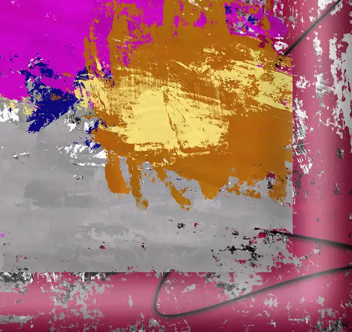 Die Welt wie wir sie kennen - Abstrakte Kunst - Kunstdruck auf Leinwand, format quadrat, Detailansicht, Rolf Krieger, Kunst-Direkt.de