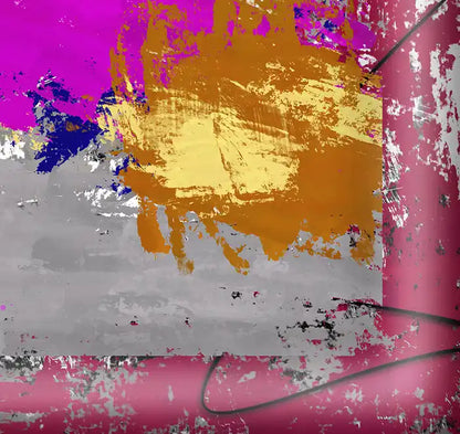 Die Welt wie wir sie kennen - Abstrakte Kunst - Kunstdruck auf Leinwand, format quadrat, Detailansicht, Rolf Krieger, Kunst-Direkt.de