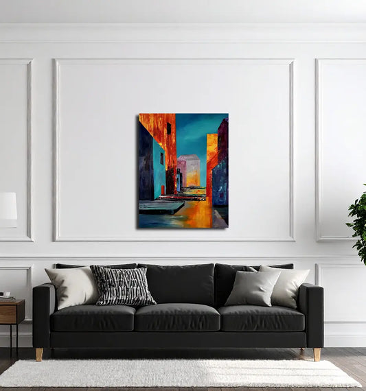 Licht des Nordens von Roger Ziereisen an der Wand – Expressives Ölgemälde, 80x100 cm, Öl auf Leinwand | Kunst-Direkt.de
