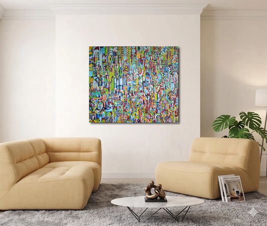 Medina von Dieter Roth an der Wand – Original-Ölgemälde, 120x140 cm, fantastischer Realismus, signiertes Unikat | Kunst-Direkt.de
