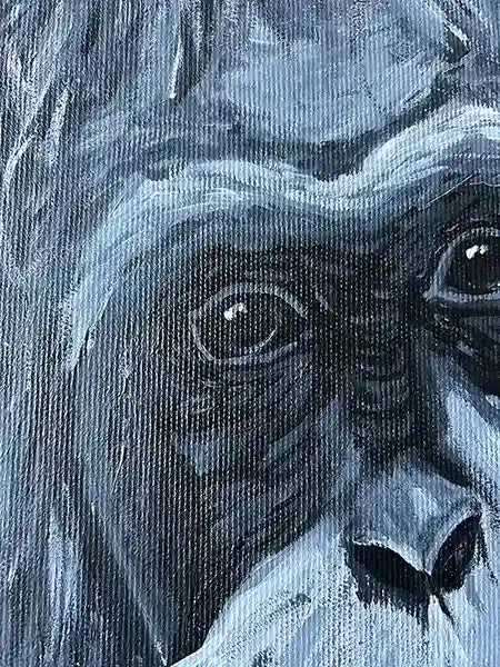 Detail des Gemäldes eines Affen von Nessana