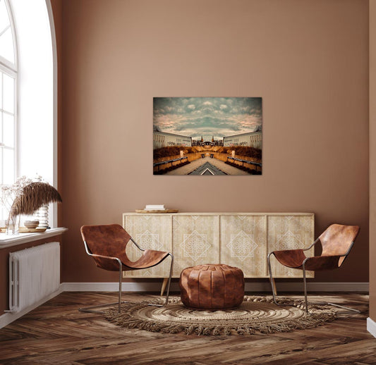 Landungsbrücken doppelt - Hamburg Landungsbrücken - Fotografie Kunstdruck, an heller wand hängend