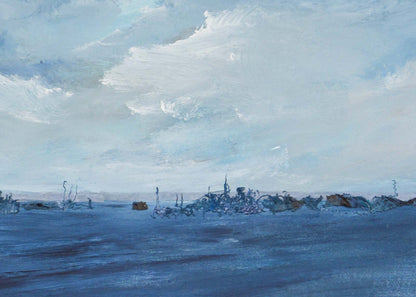 SKY-LINE No 143 - Abstrakte Landschaft, Acrylgemälde auf Leinwand, detailaufnahme